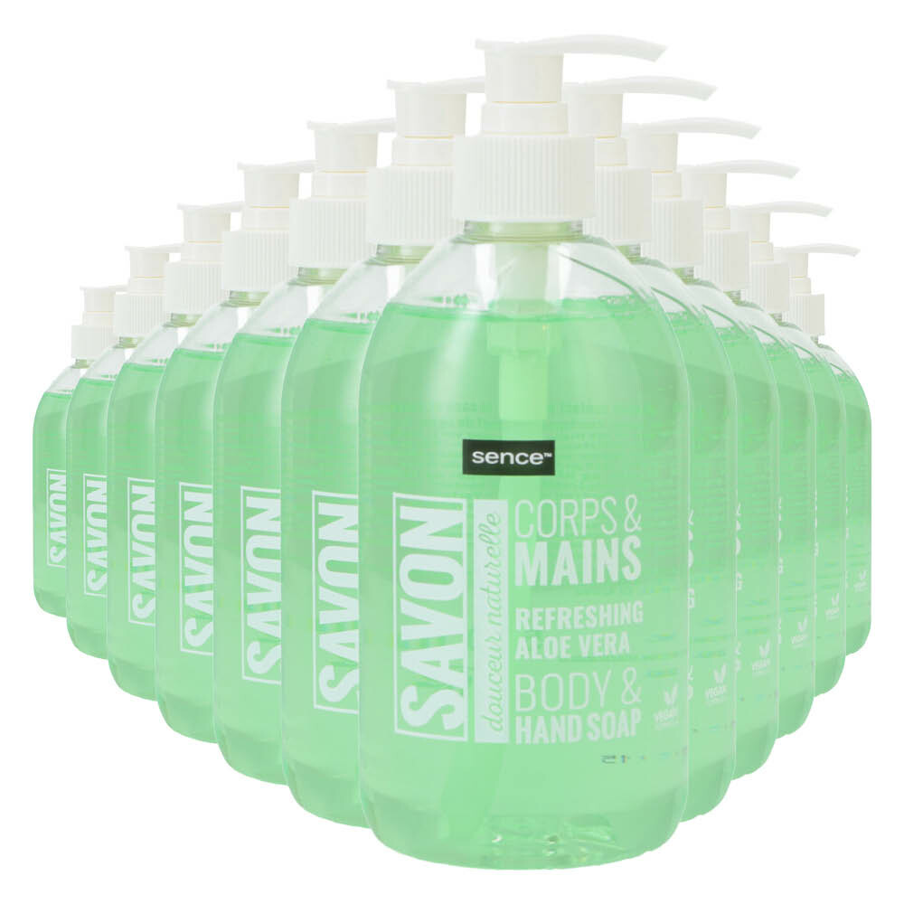 12x Sence Savon Handzeep Refreshing Aloë Vera 500 ml