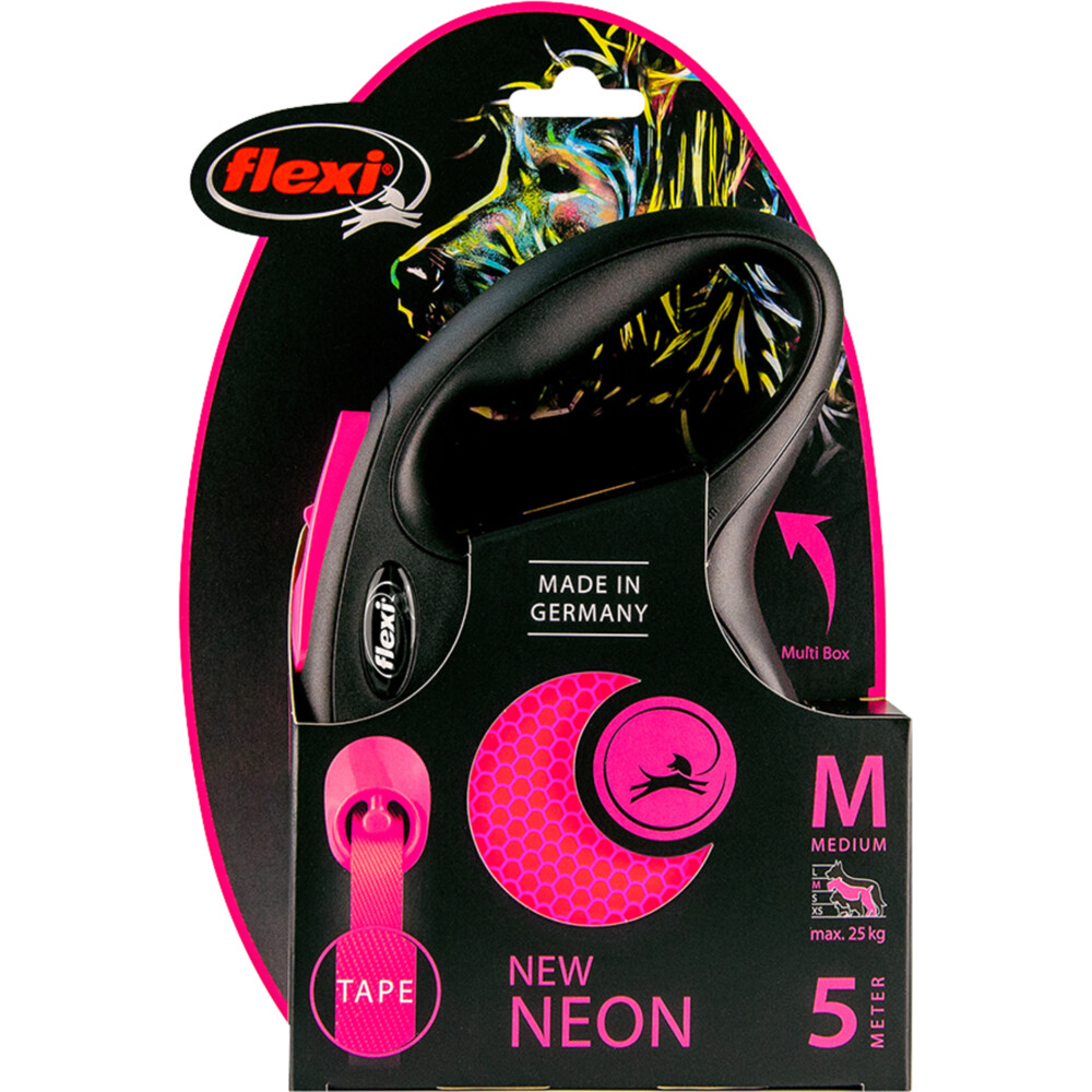 Flexi Rollijn New Neon Roze M