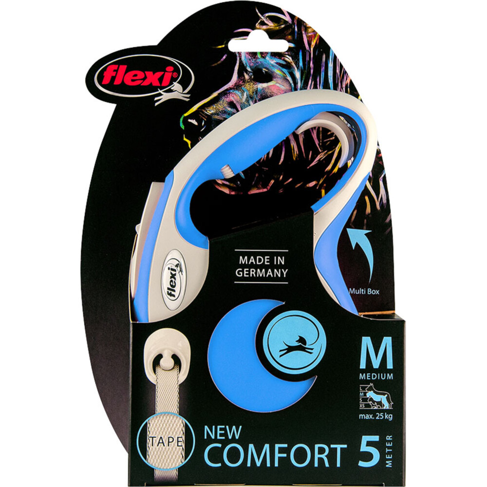 Flexi new comfort hondenriem band blauw m 5m