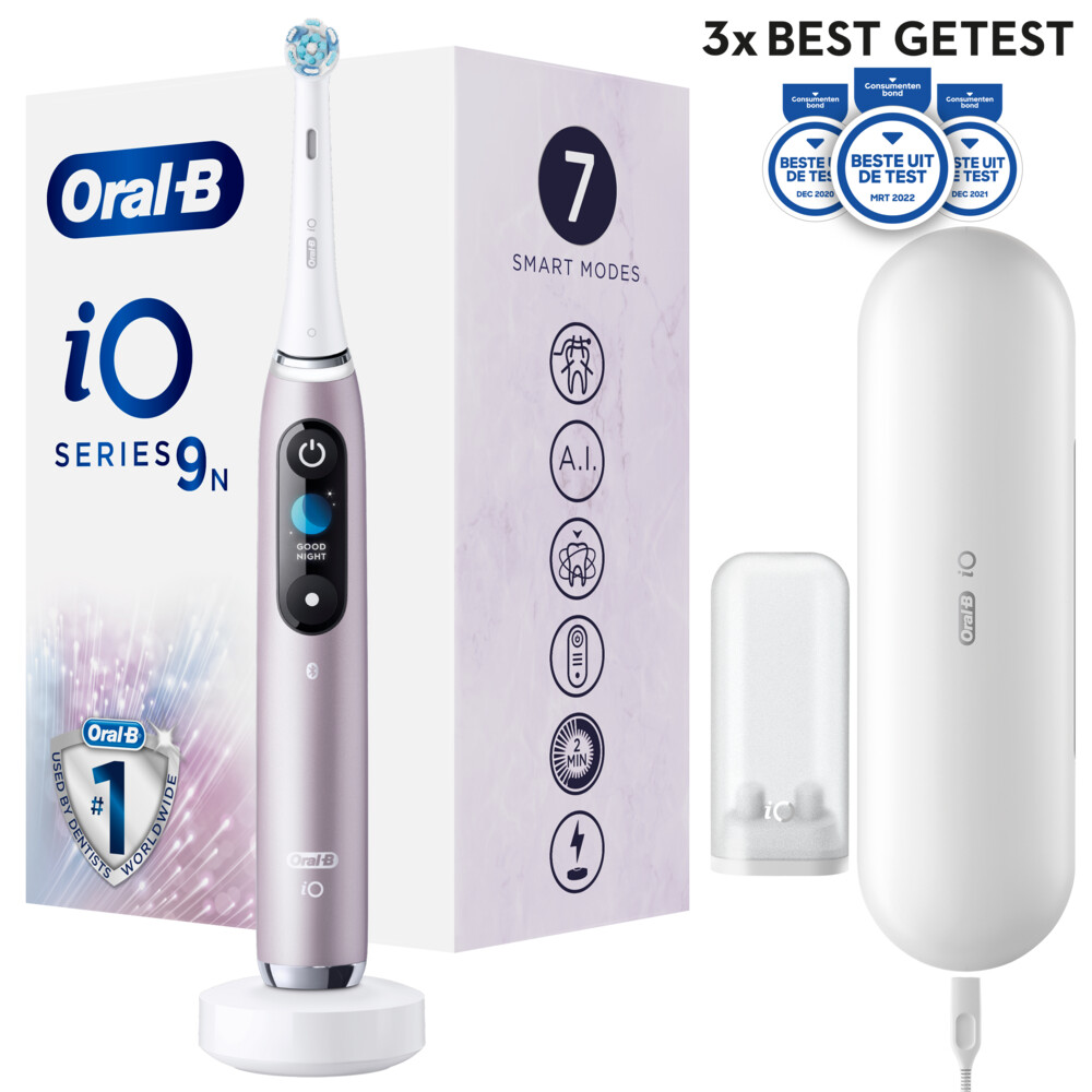 3x Oral-B Elektrische Tandenborstel iO Series 9 Rose Quartz met grote korting