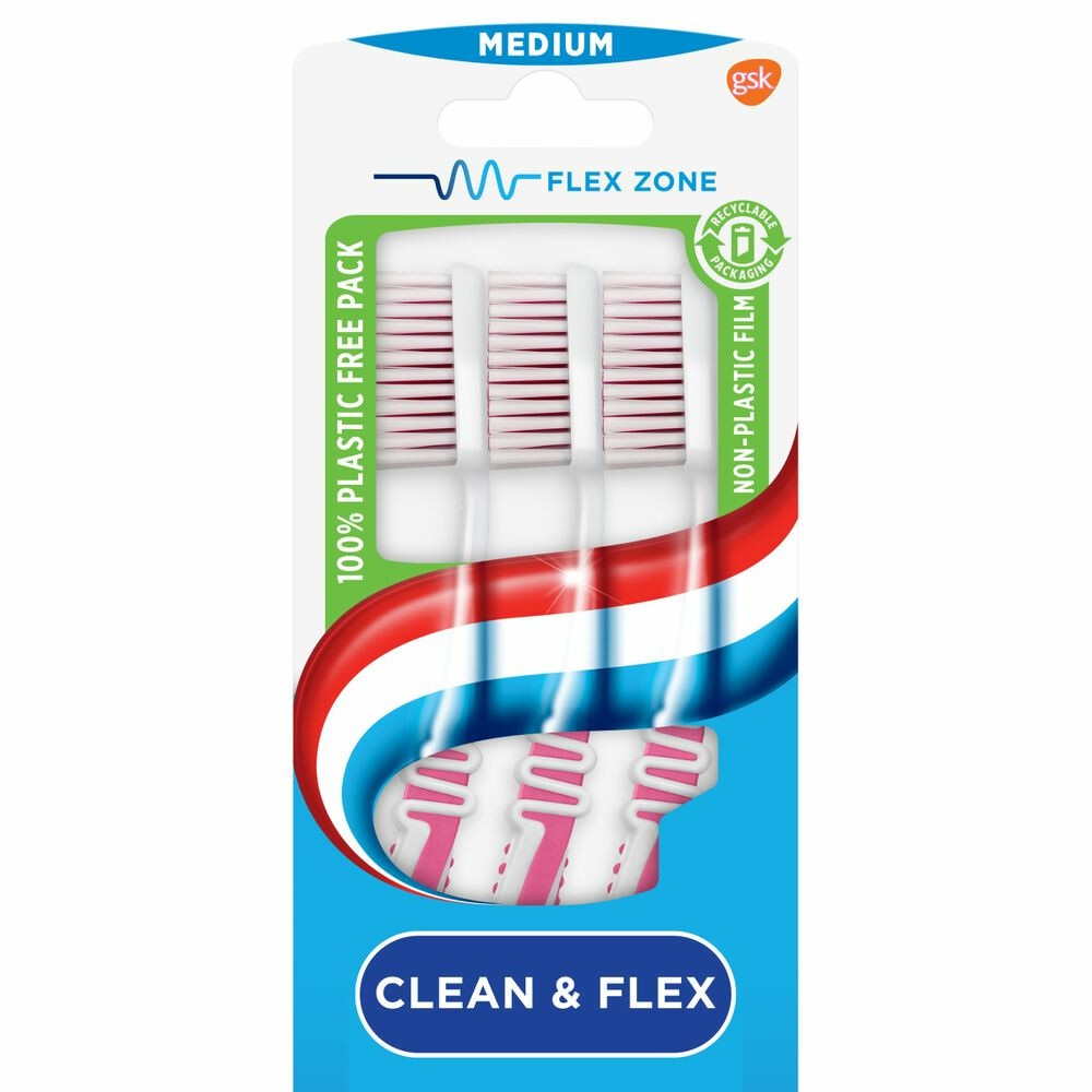 Aquafresh Tandenborstel Clean&Flex Medium 3 stuks