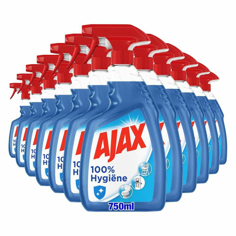 12x Ajax Allesreiniger Spray 100% Hygiëne 750 ml
