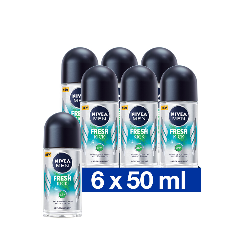 16x Nivea Men Anti-Transpirant Roll-On Fresh Kick 50 ml