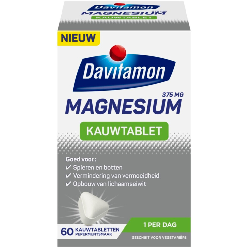 2x Davitamon Magnesium Kauwtablet 60 tabletten