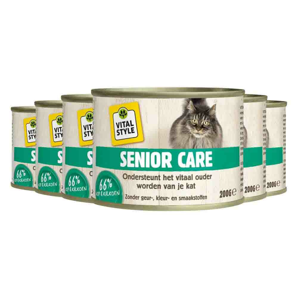 6x Vitalstyle Kattenvoer Blik Senior 200 gr