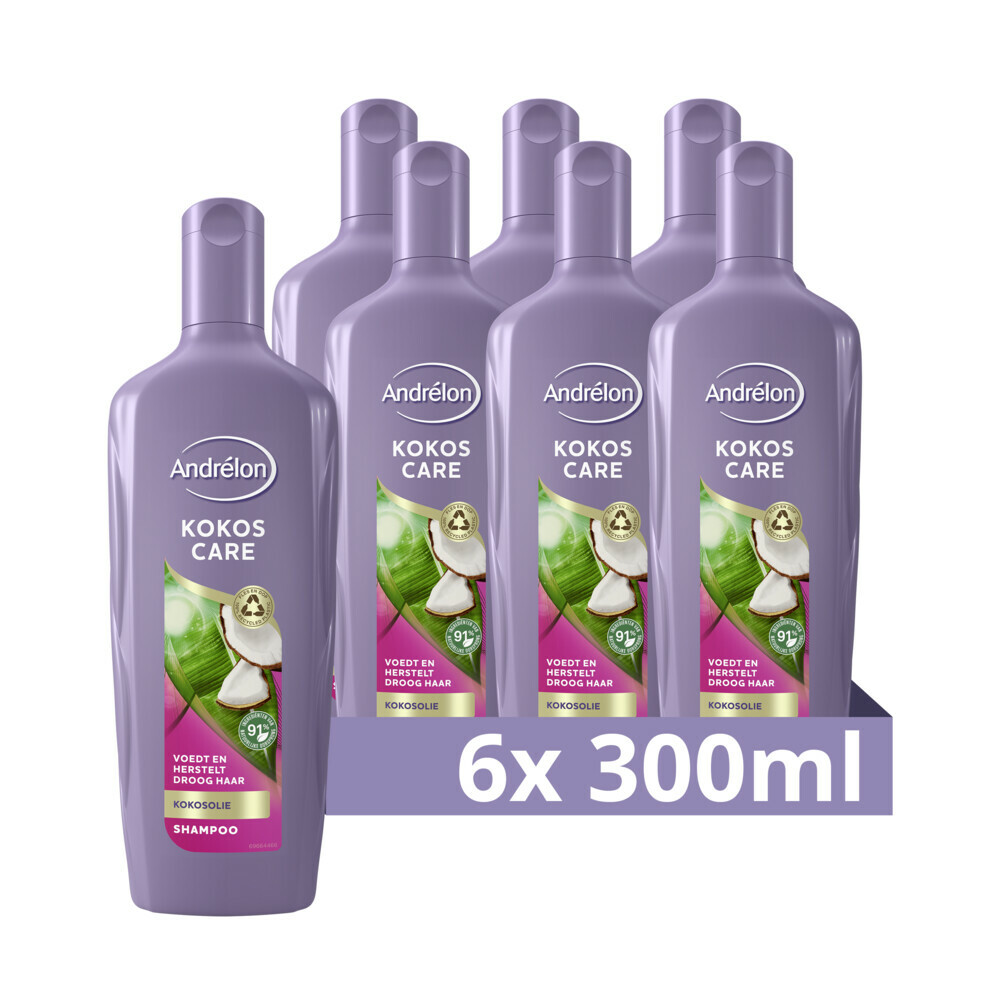 6x Andrelon Shampoo Kokos Care 300 ml