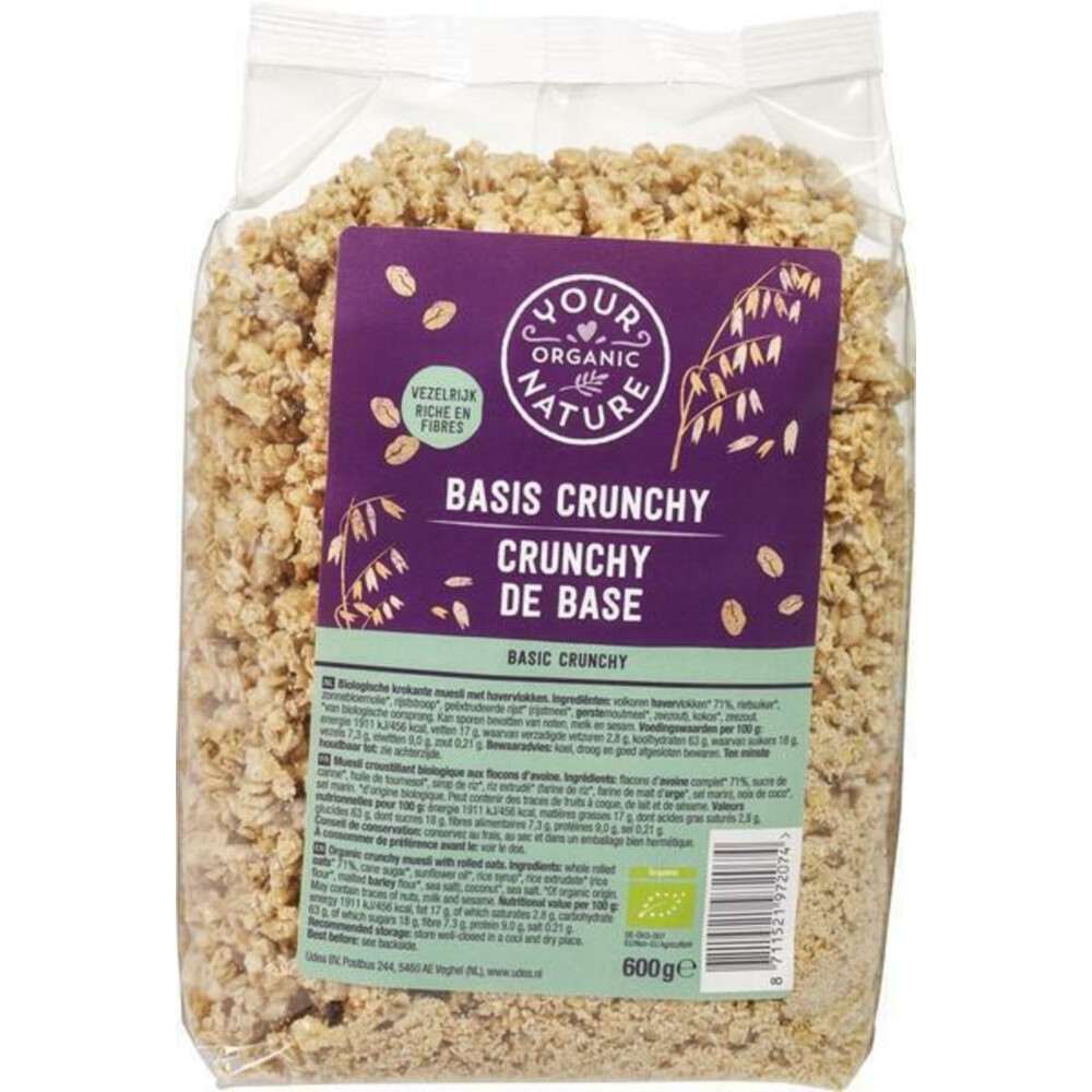 Your Organic Nature Crunchy Basis Muesli 600 gr
