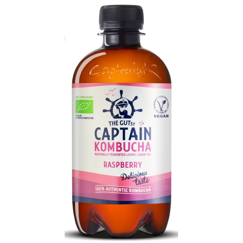 Captain Kombucha Framboos Biologisch 400 ml
