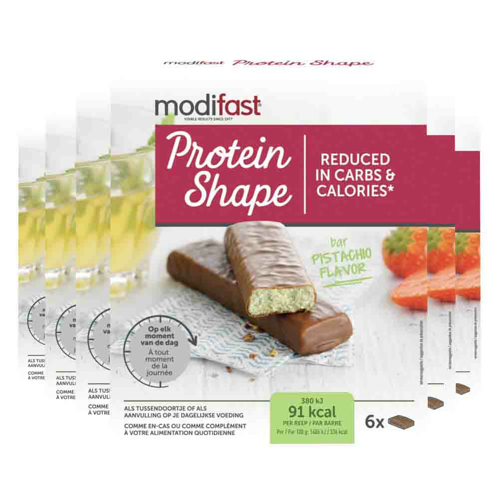 6x Modifast Protein Shape Reep Chocolade-Pistache 6 x 27 gr