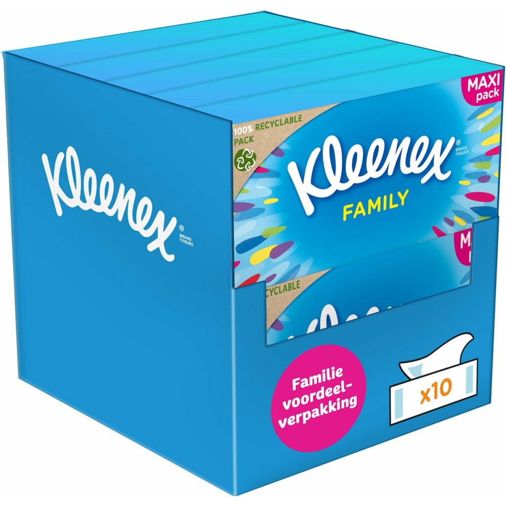 10x Kleenex Tissues Family 128 stuks