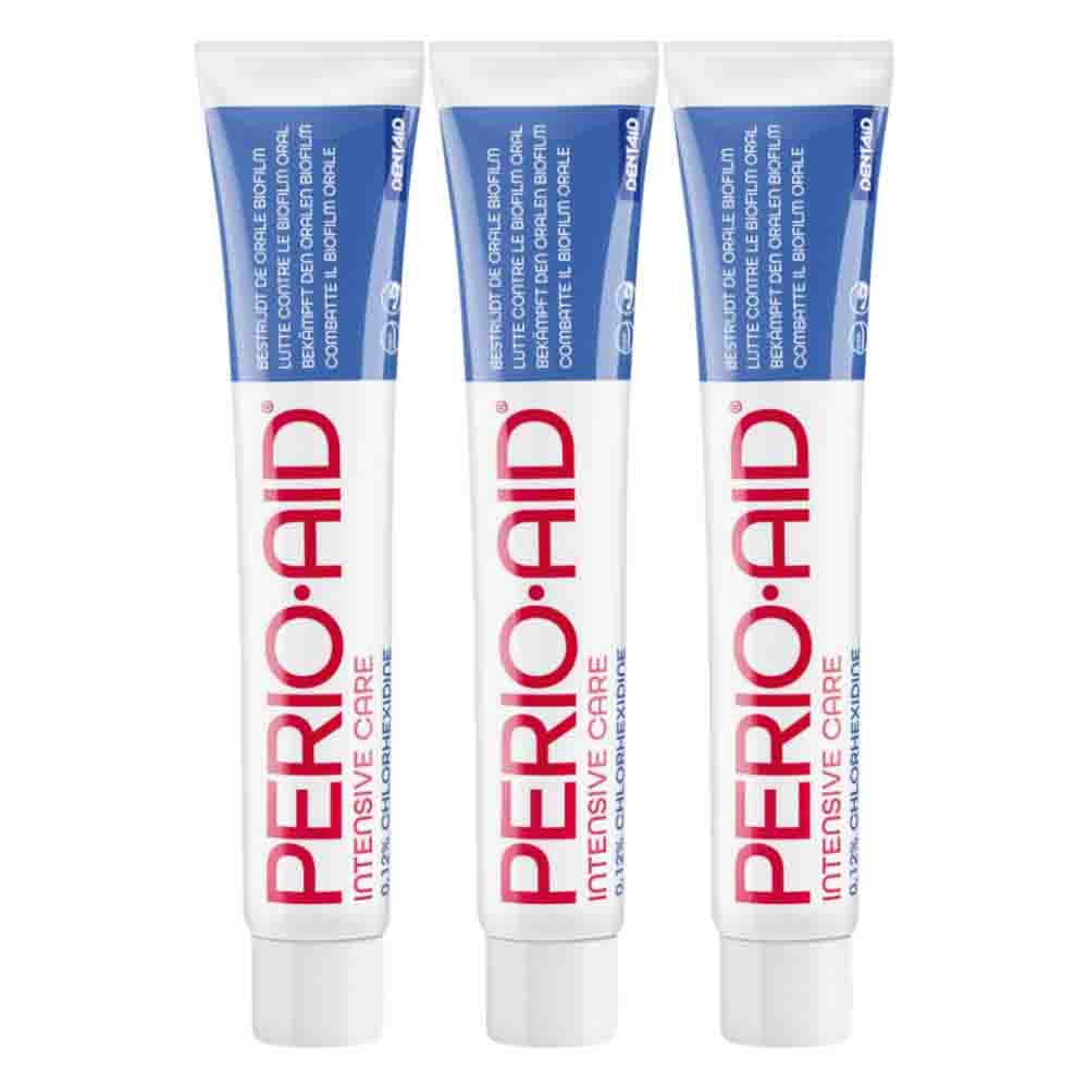 3x PerioAid Tandgel Intensive Care 0.12% CHX 75 ml