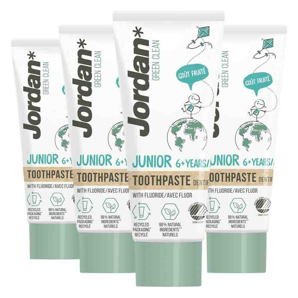 4x Jordan Green Clean Tandpasta Junior 6+ 50 ml
