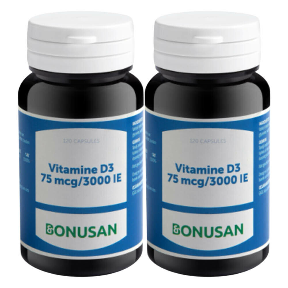 2x Bonusan Vitamine D3 75mcg/3000ie 120 softgels