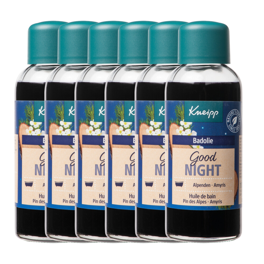 6x Kneipp Badolie Good Night 100 ml