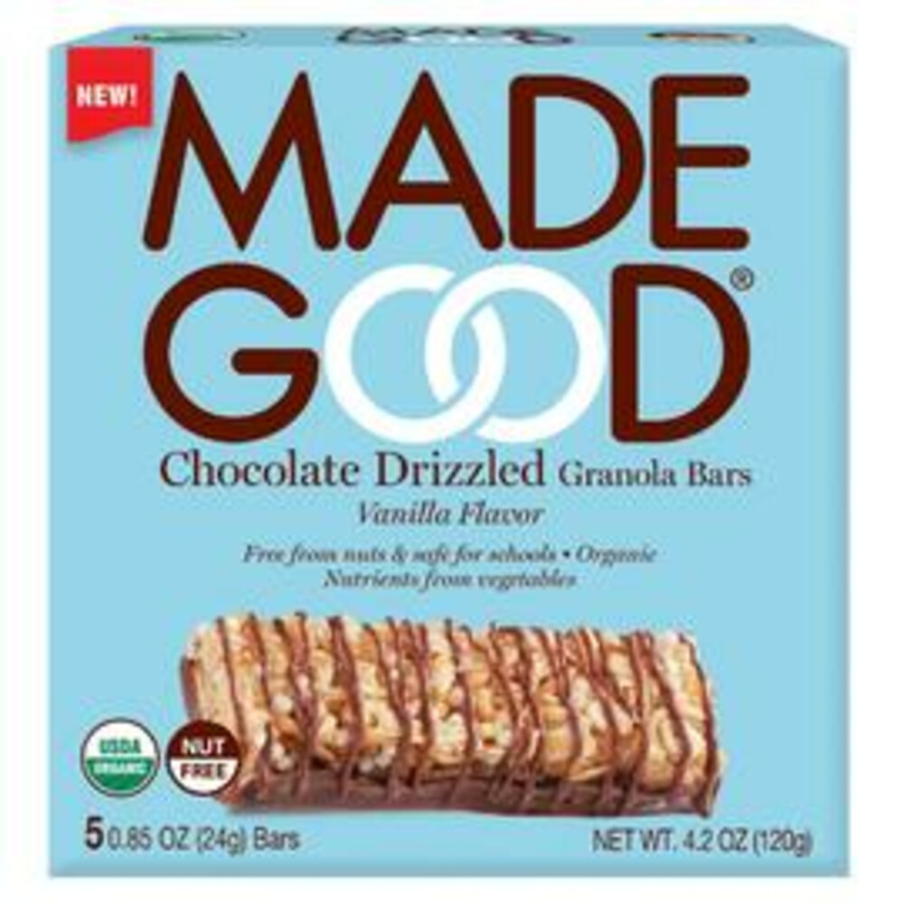 MadeGood Chocolate Drizzled Granola Bars Vanilla Flavor 5 stuks