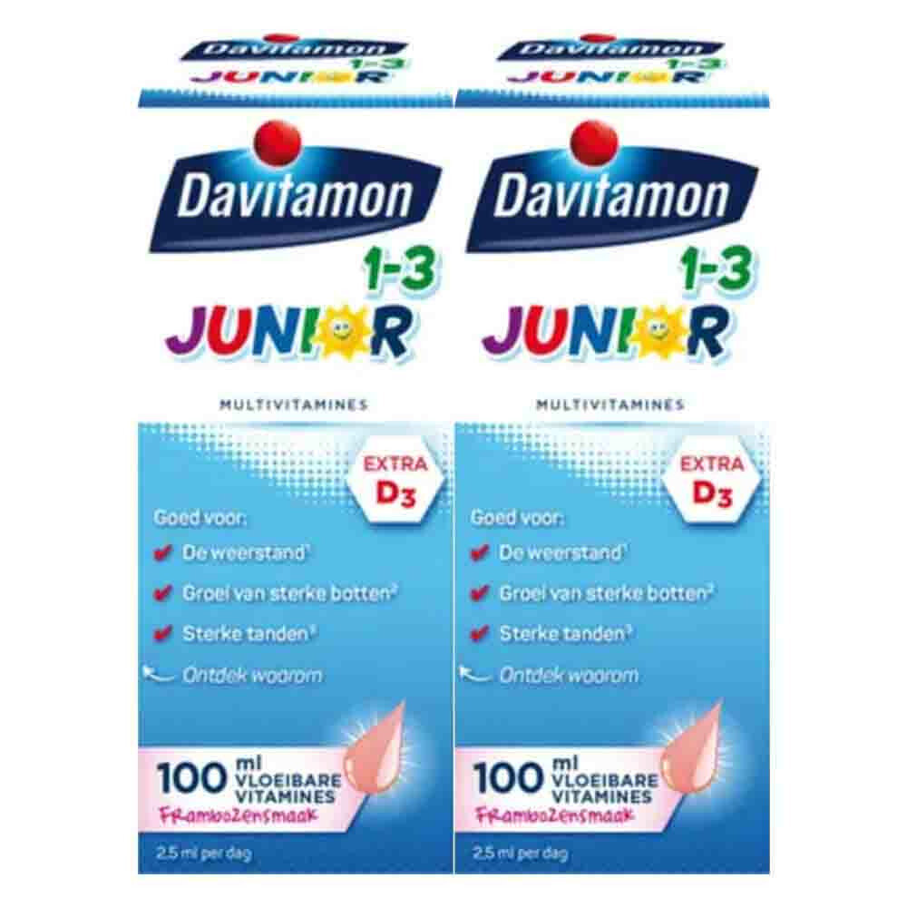 Gratis Verzending: 2x Davitamon Junior 1+ Framboos 100 ml