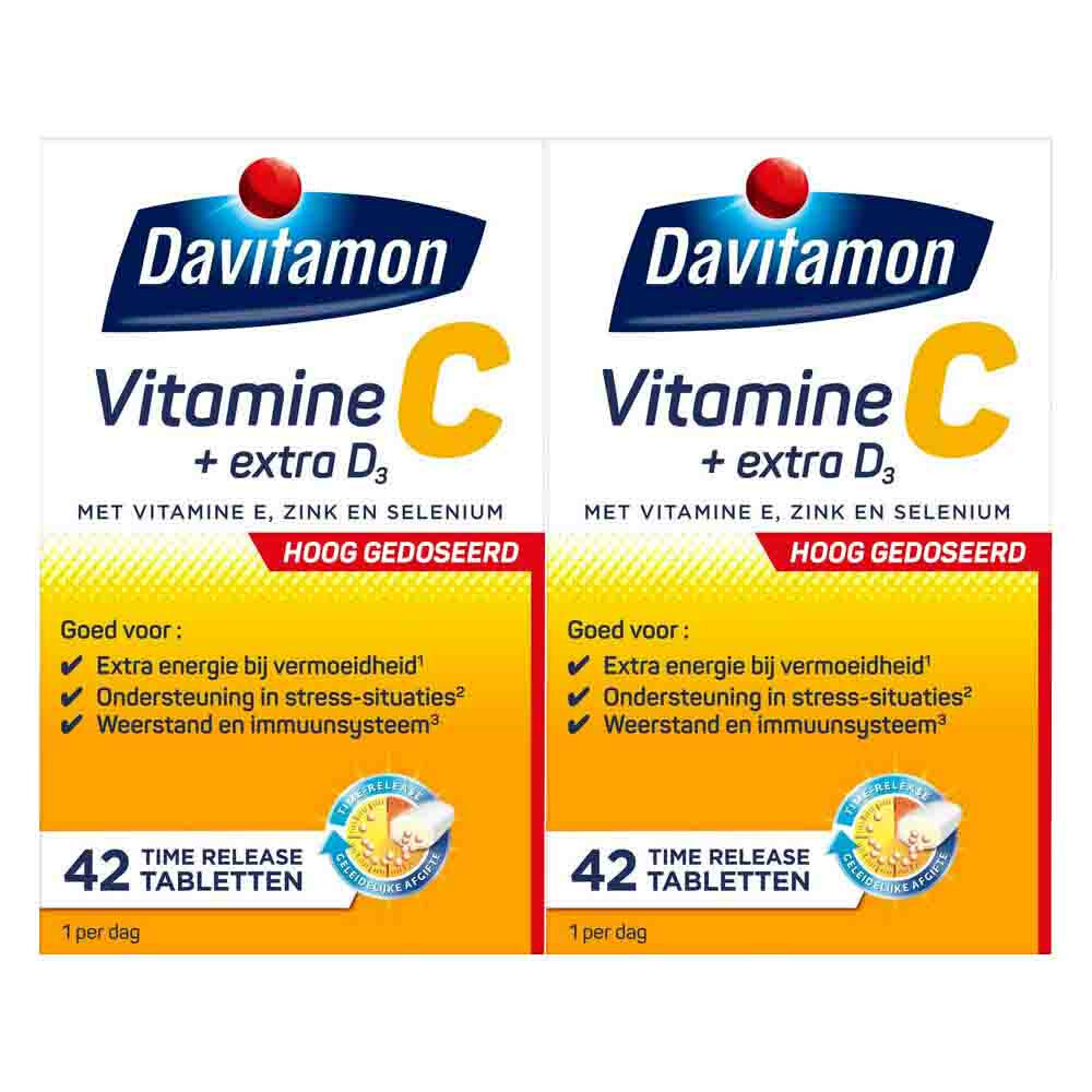 2x Davitamon Vitamine C Forte + Extra D3 42 tabletten