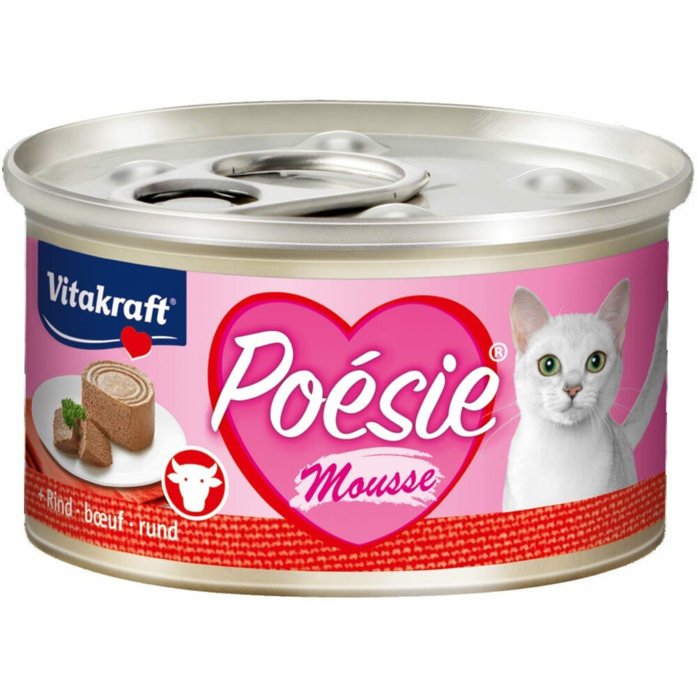 Vitakraft Poesie mousse blikje Kattenvoer 85 gram rund