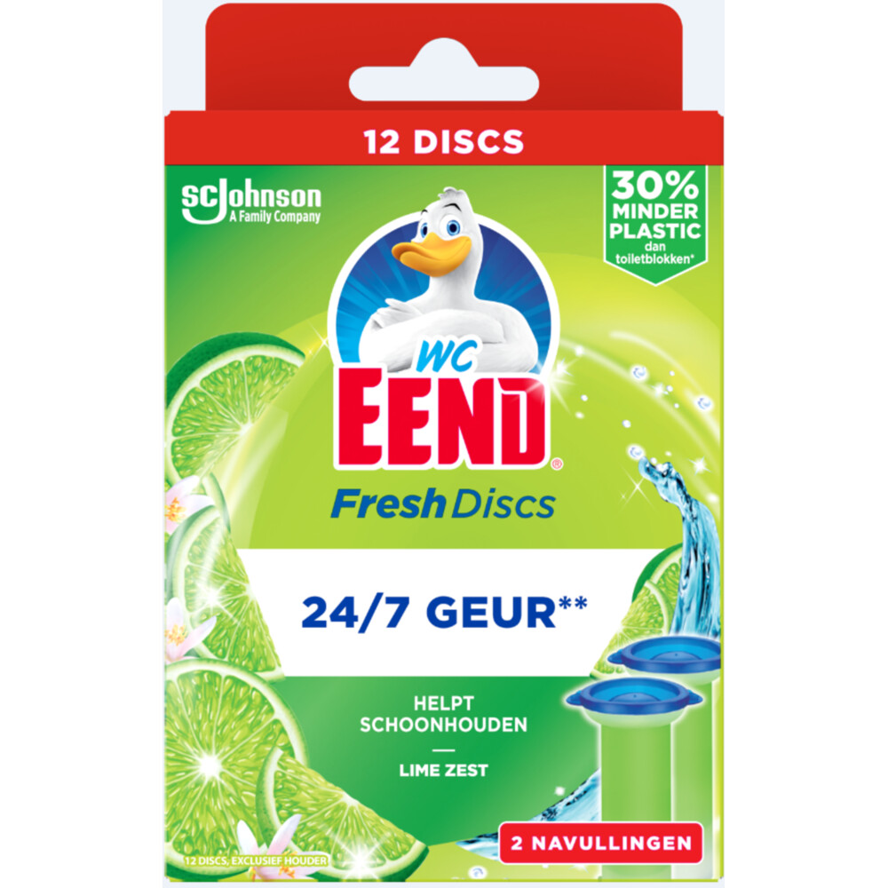 1+2 gratis: WC Eend Fresh Discs Navul Duo Lime 72 ml