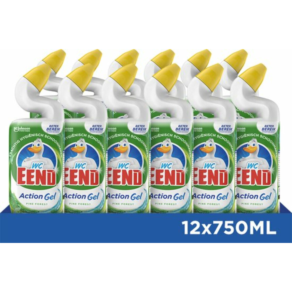 12x WC Eend Toiletreiniger Action Gel Pine Forest 750 ml