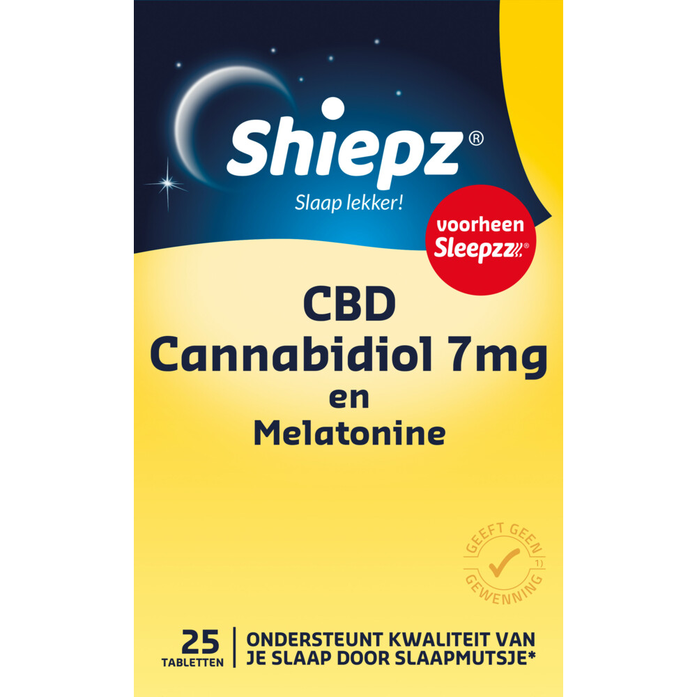 2x Shiepz CBD Cannabidiol 7 mg En Melatonine 25 tabletten
