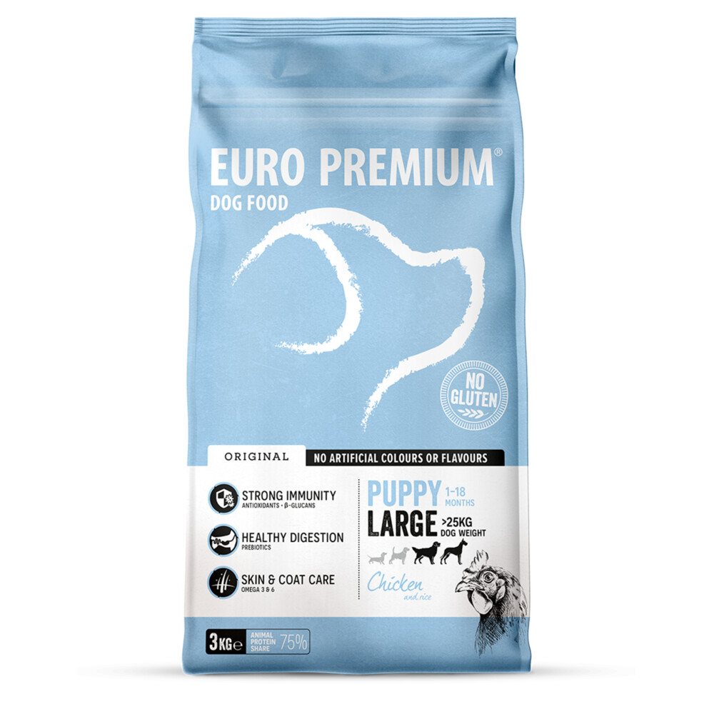 4x Euro-Premium Puppy Large Kip - Rijst 3 kg