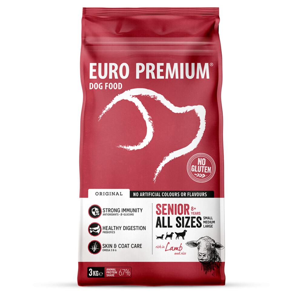 4x Euro-Premium Senior Lam - Rijst 3 kg