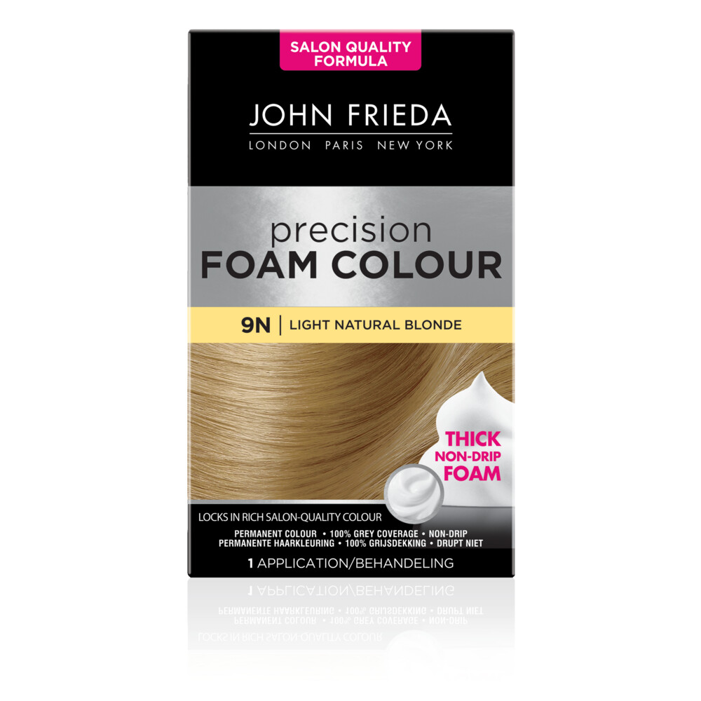 6x John Frieda Precision Foam Colour Haarkleuring 9N Light Natural Blonde