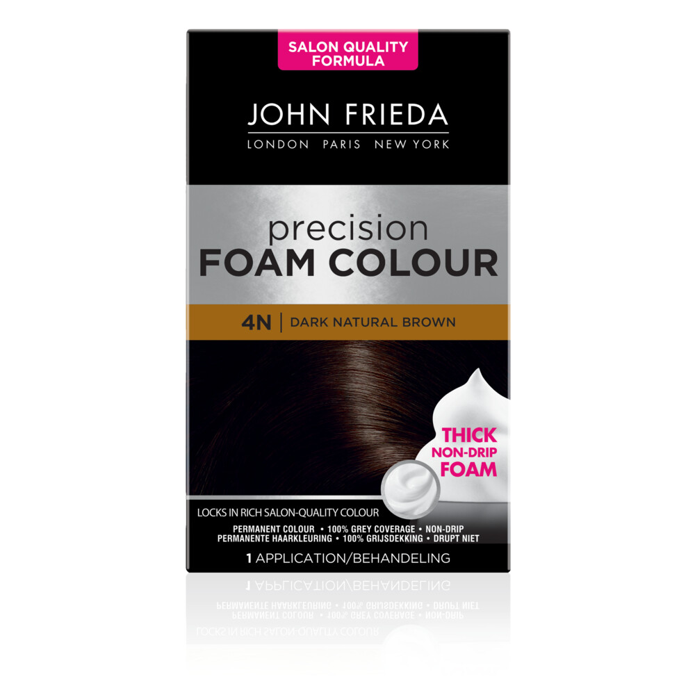3x John Frieda Precision Foam Colour Haarkleuring 4N Dark Natural Brown