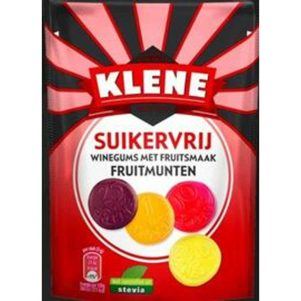 12x Klene Fruitmunten Suikervrij 105 gr
