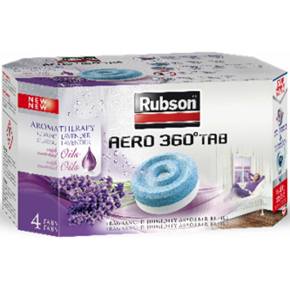 6x Rubson Vochtopnemer Navultabs Aero 360° Lavendel 4 stuks