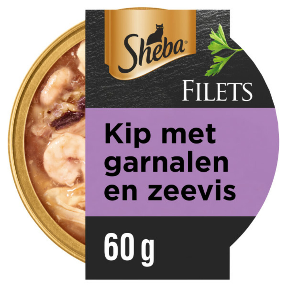 Sheba Filets Kattenvoer Natvoer Garnaal&Oceaanvis&Kip in Saus 60 gr