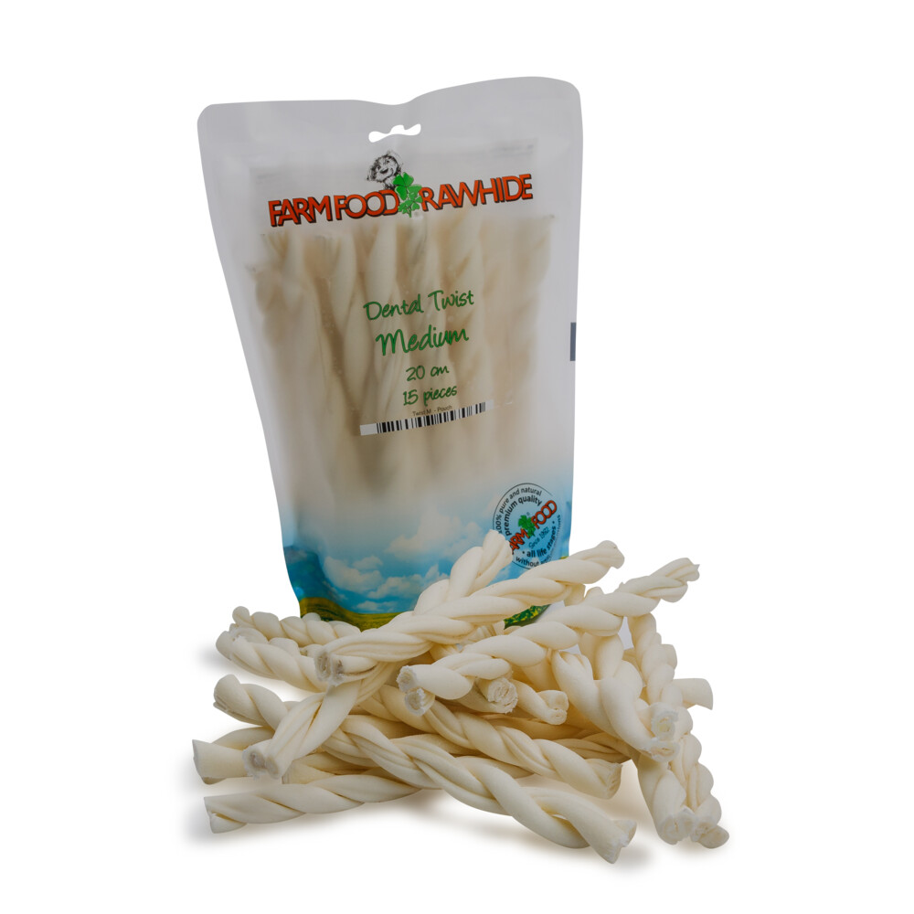 Farm Food Rawhide Dental Twist Rund Hondensnacks 15x25 g