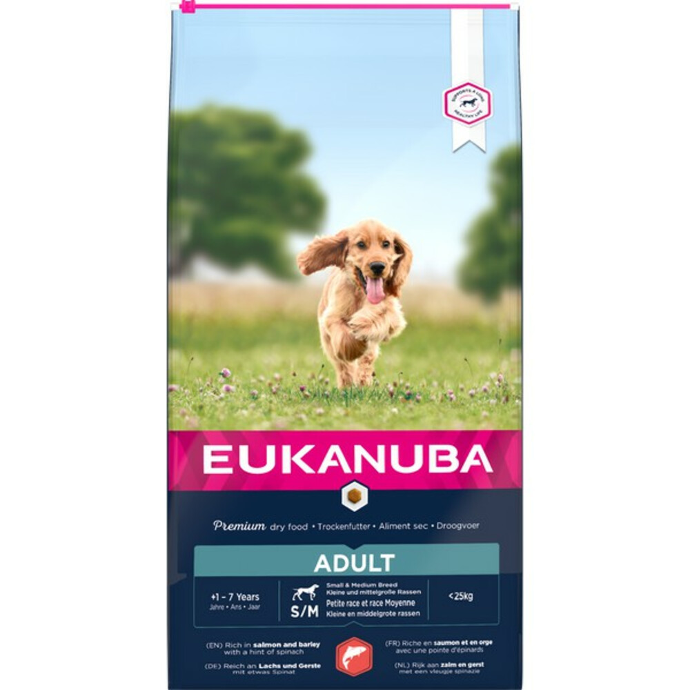 Eukanuba Adult Small & Medium Breed Zalm Hondenvoer 12 kg