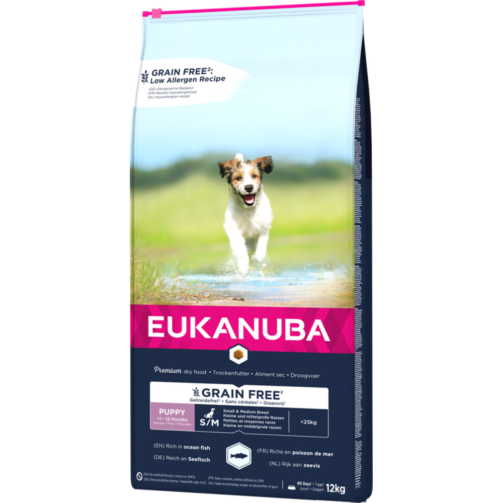Eukanuba Dog Junior Small Medium Graanvrij Vis 12 kg