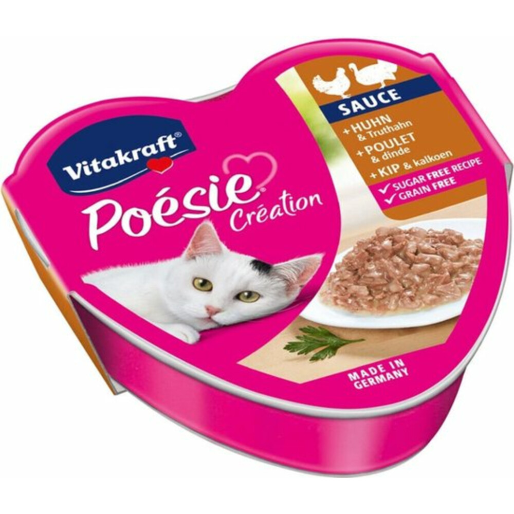 Klik Uitputten slikken Vitakraft Kattenvoer In Saus Kip - Kalkoen 85 gr | Plein.nl