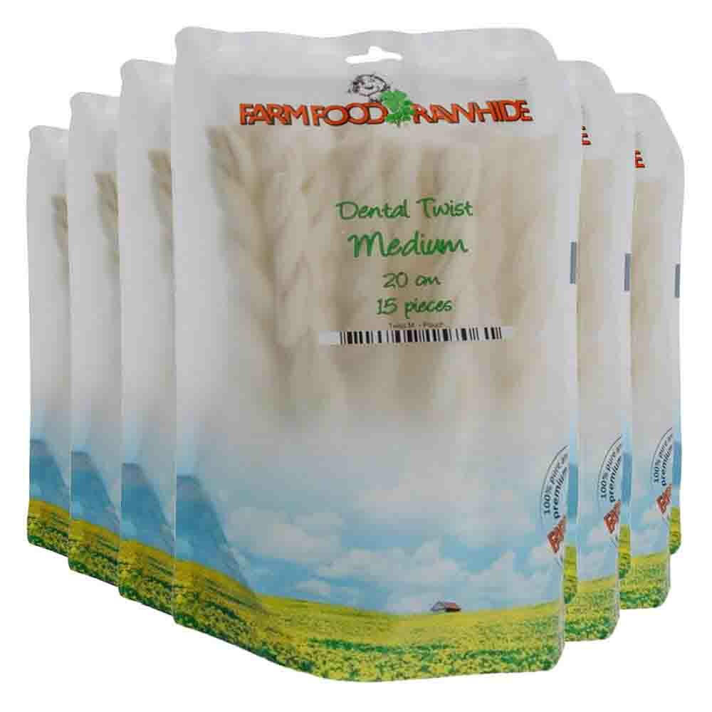 Farm Food 6x  Rawhide Dental Twist M 15 stuks