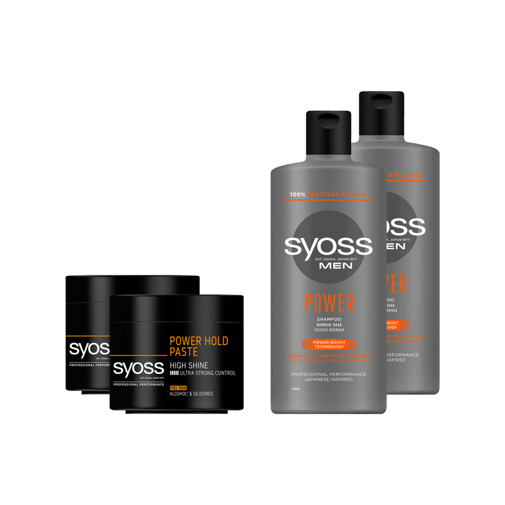 Syoss Men Power Hold Styling Paste&Shampoo Men Power Pakket