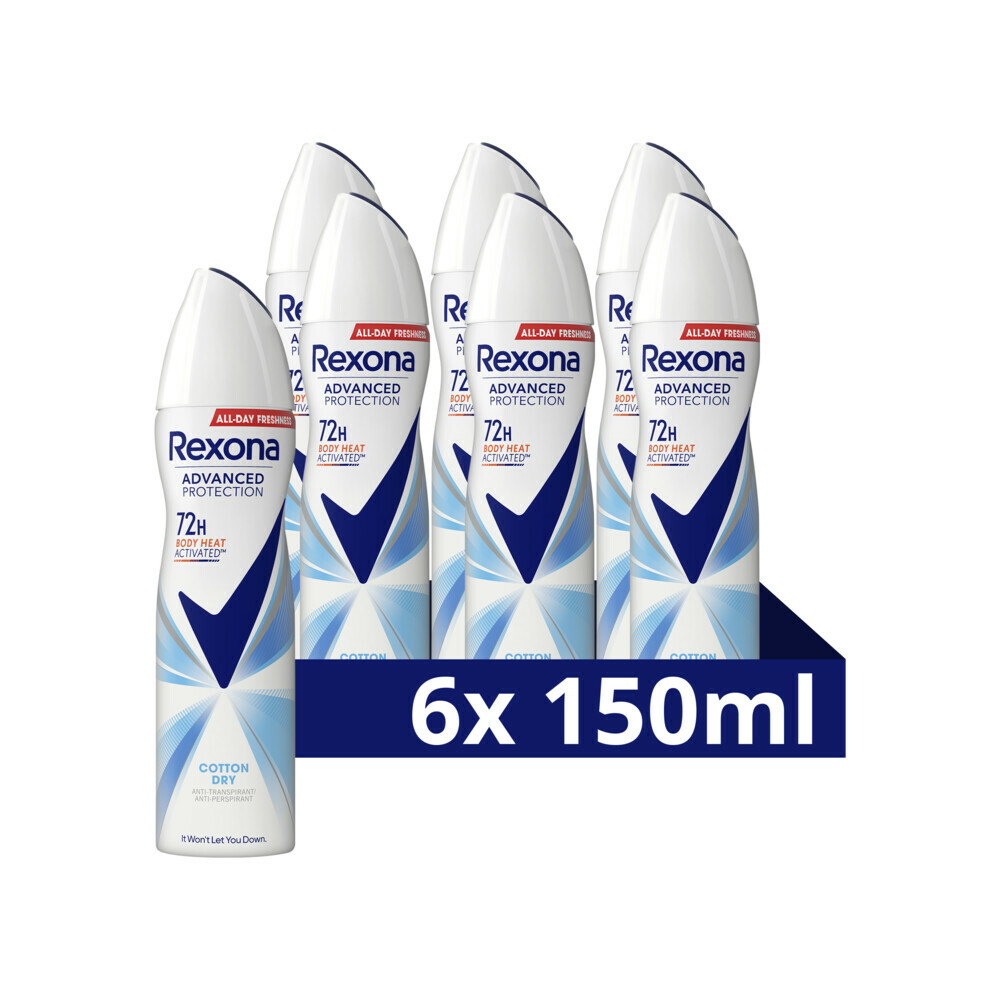 6x Rexona Deodorant Spray Cotton Dry 150 ml