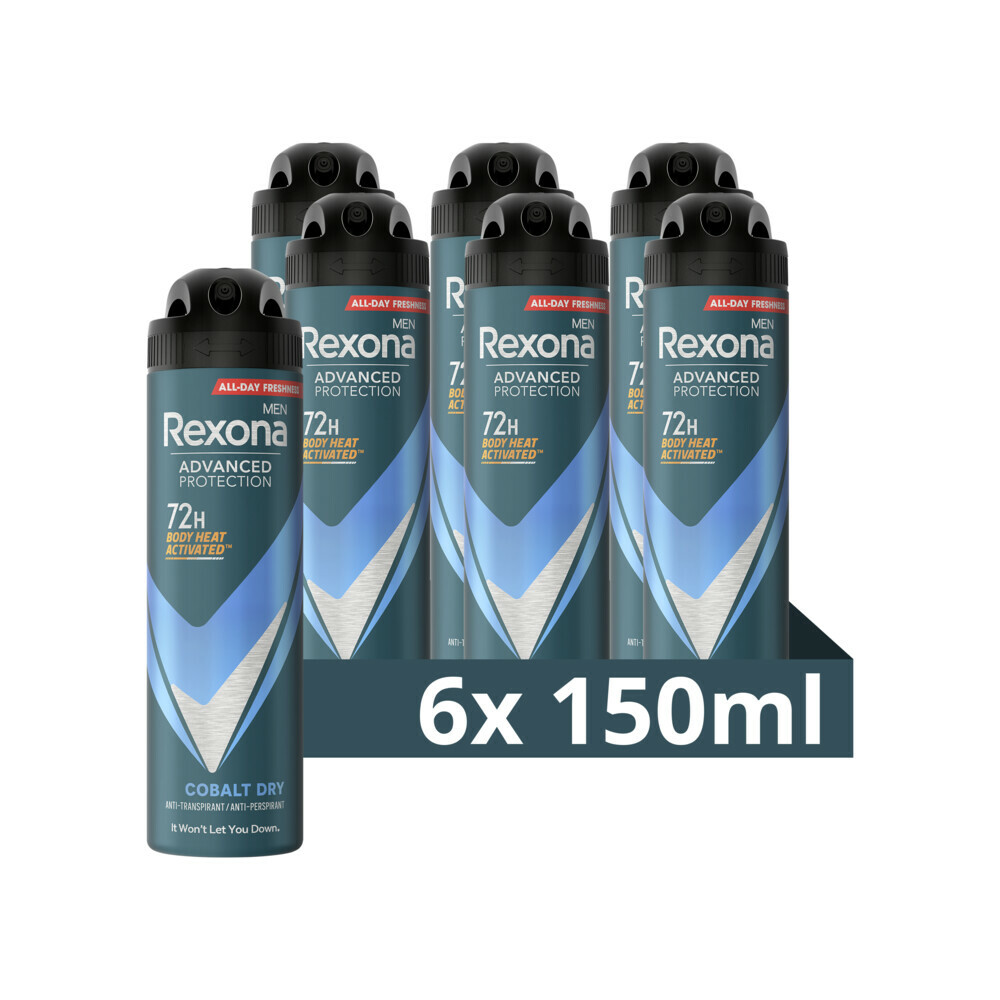 6x Rexona Men Deodorant Spray Cobalt Dry 150 ml