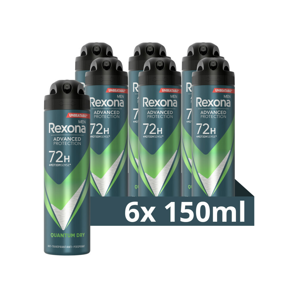 6x Rexona Men Deodorant Spray Quantum Dry 150 ml