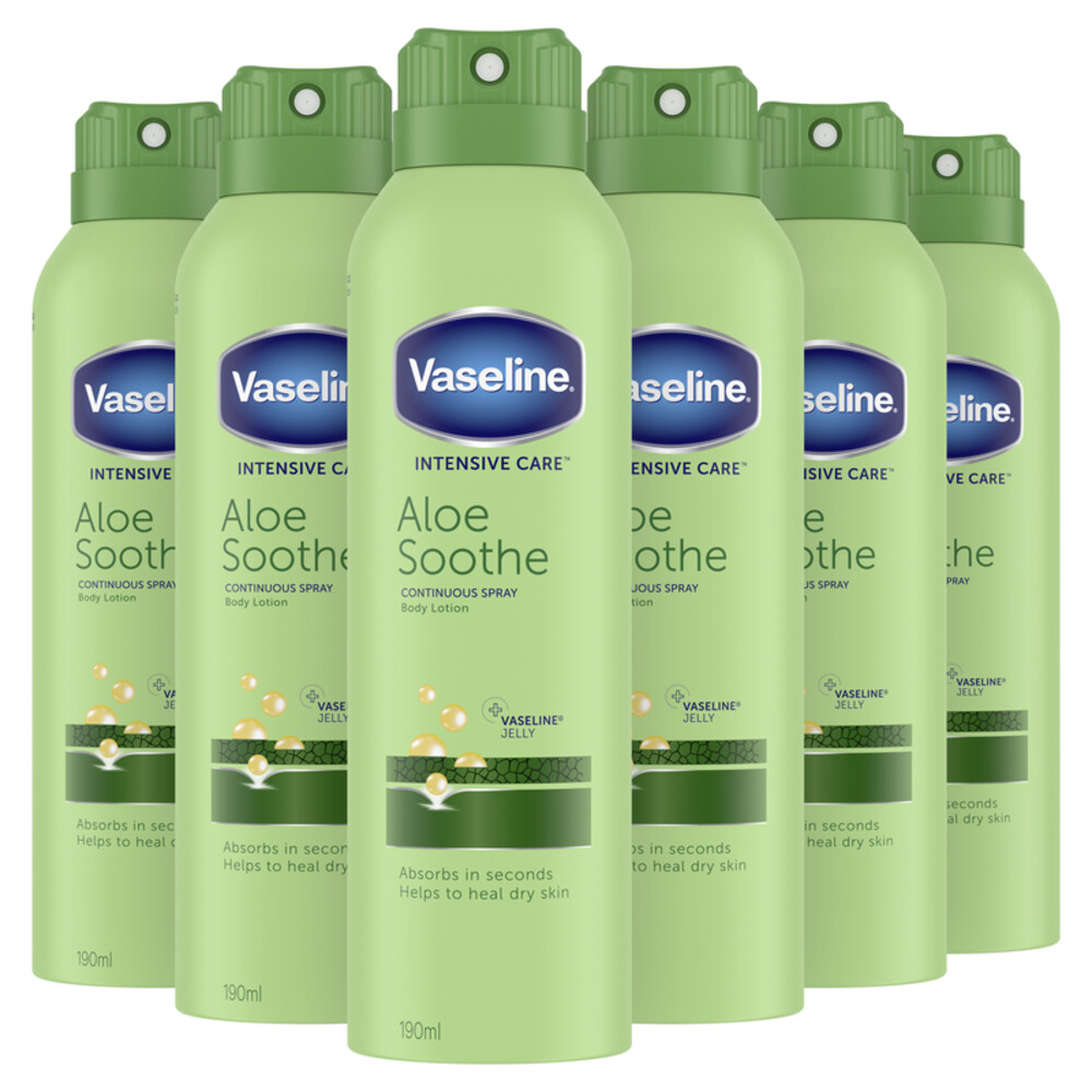 6x Vaseline Bodylotion Spray Aloe Soothe 190 ml