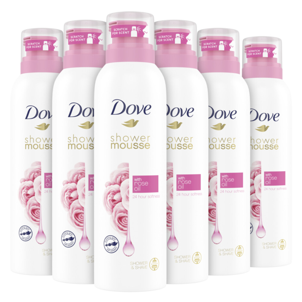 Dove Rose Oil doucheschuim 6x200 ml