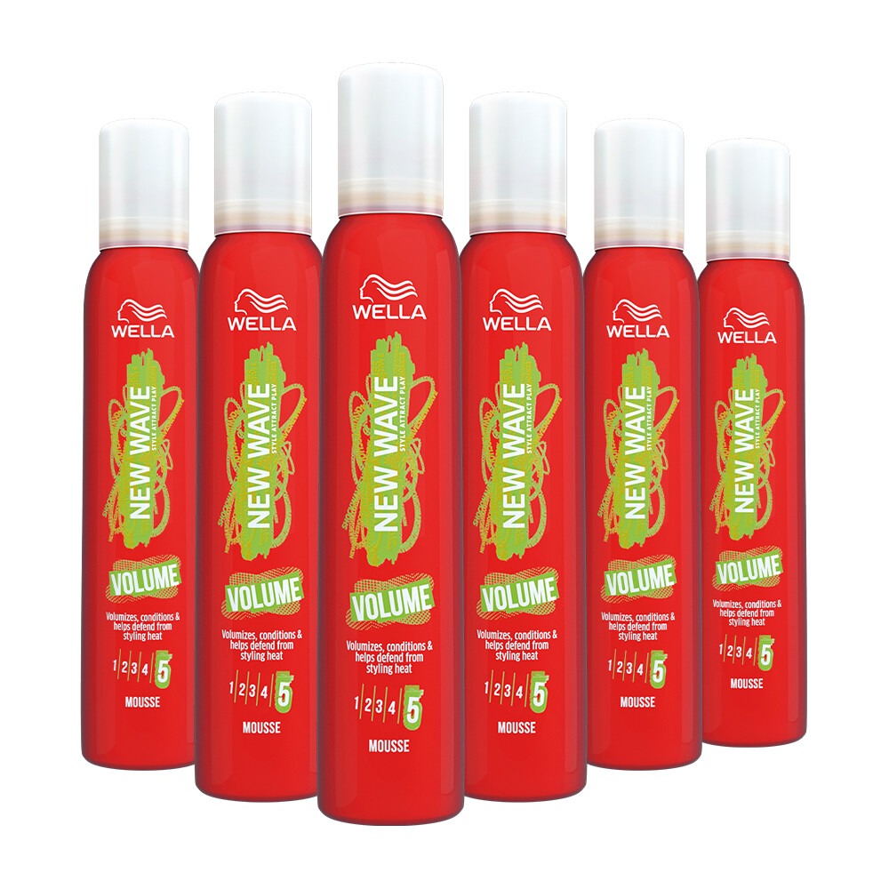 6x Wella New Wave Boost It Volume Mousse 200 ml