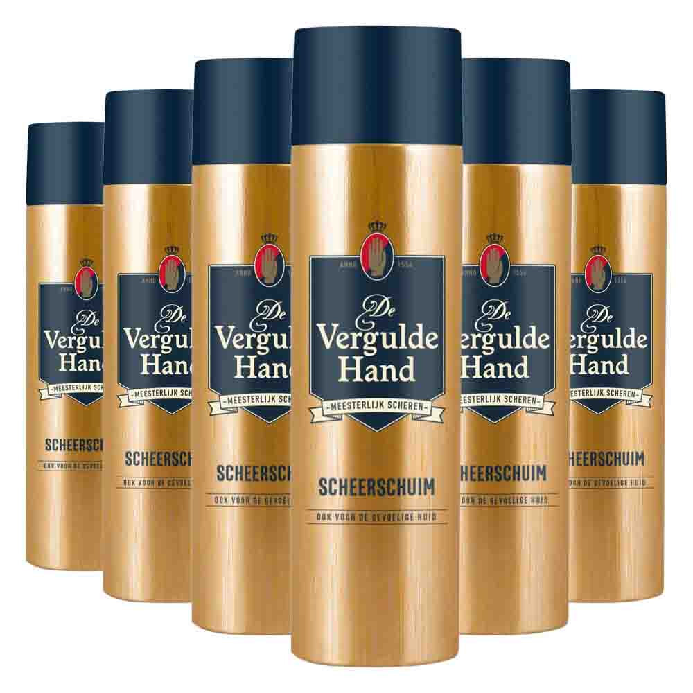 6x Vergulde Hand Scheerschuim 250 ml