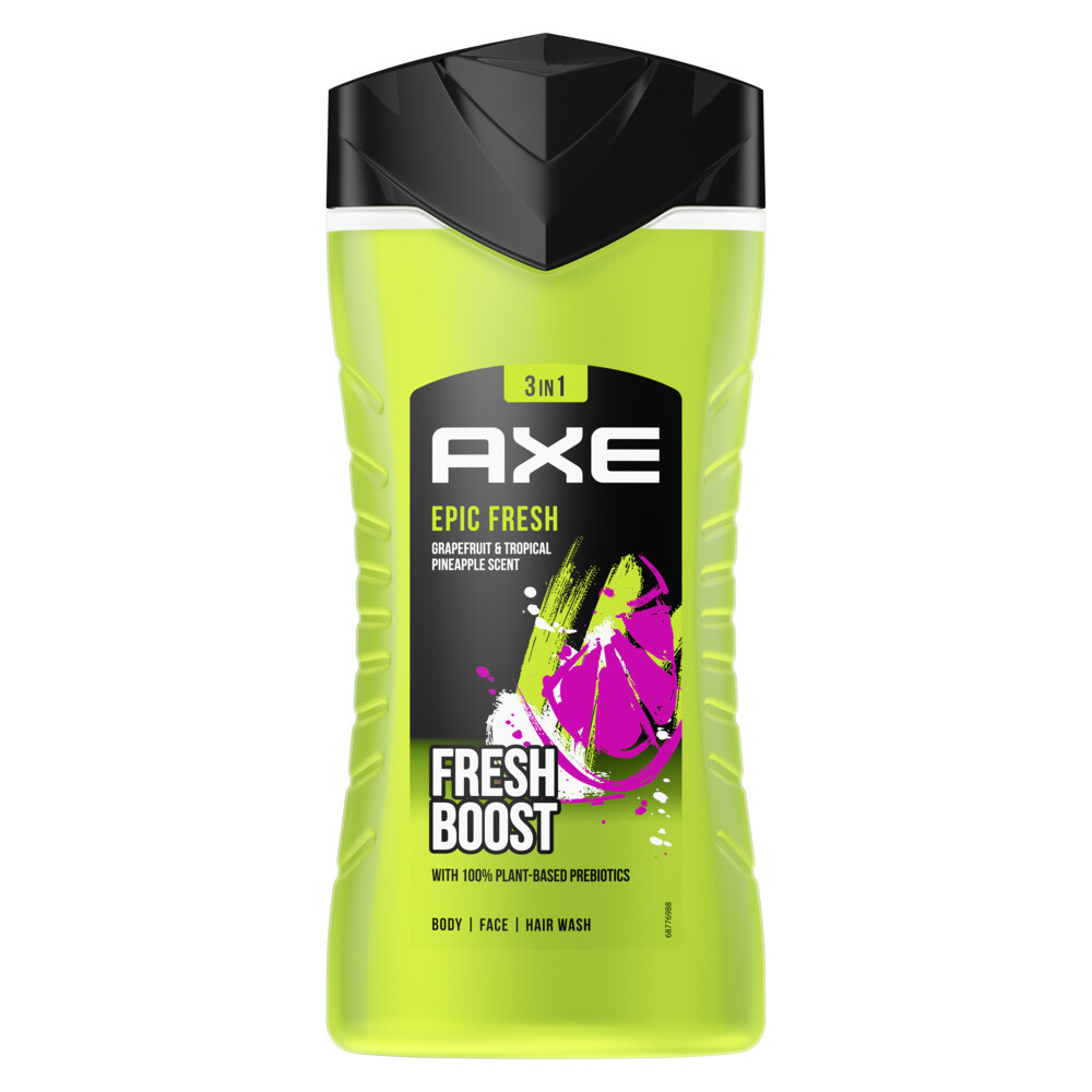 Axe 3-in-1 Douchegel, Facewash & Shampoo Epic Fresh 6 x 250 ml Voordeelverpakking