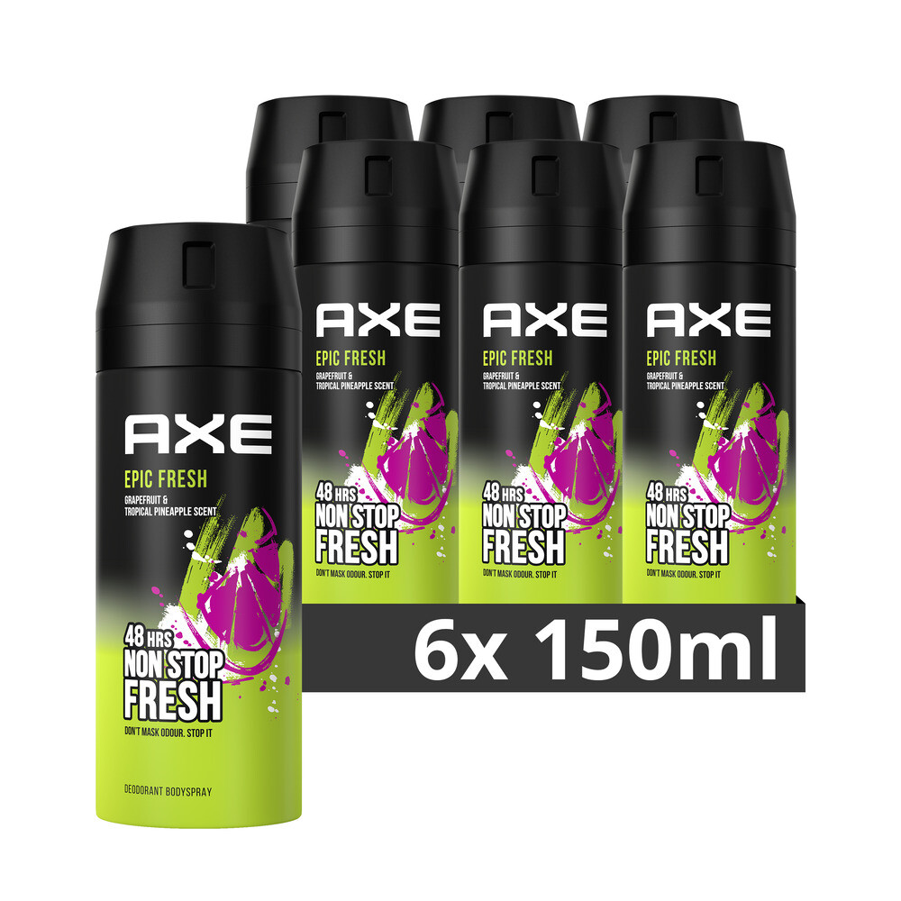 6x Axe Deodorant en Bodyspray Epic Fresh 150 ml