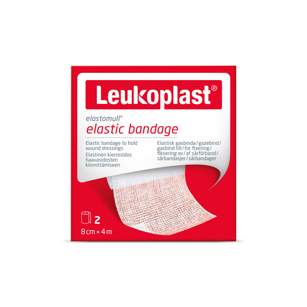 Leukoplast Elastomull Fixatiewindsel 4m x 8cm 2 stuks