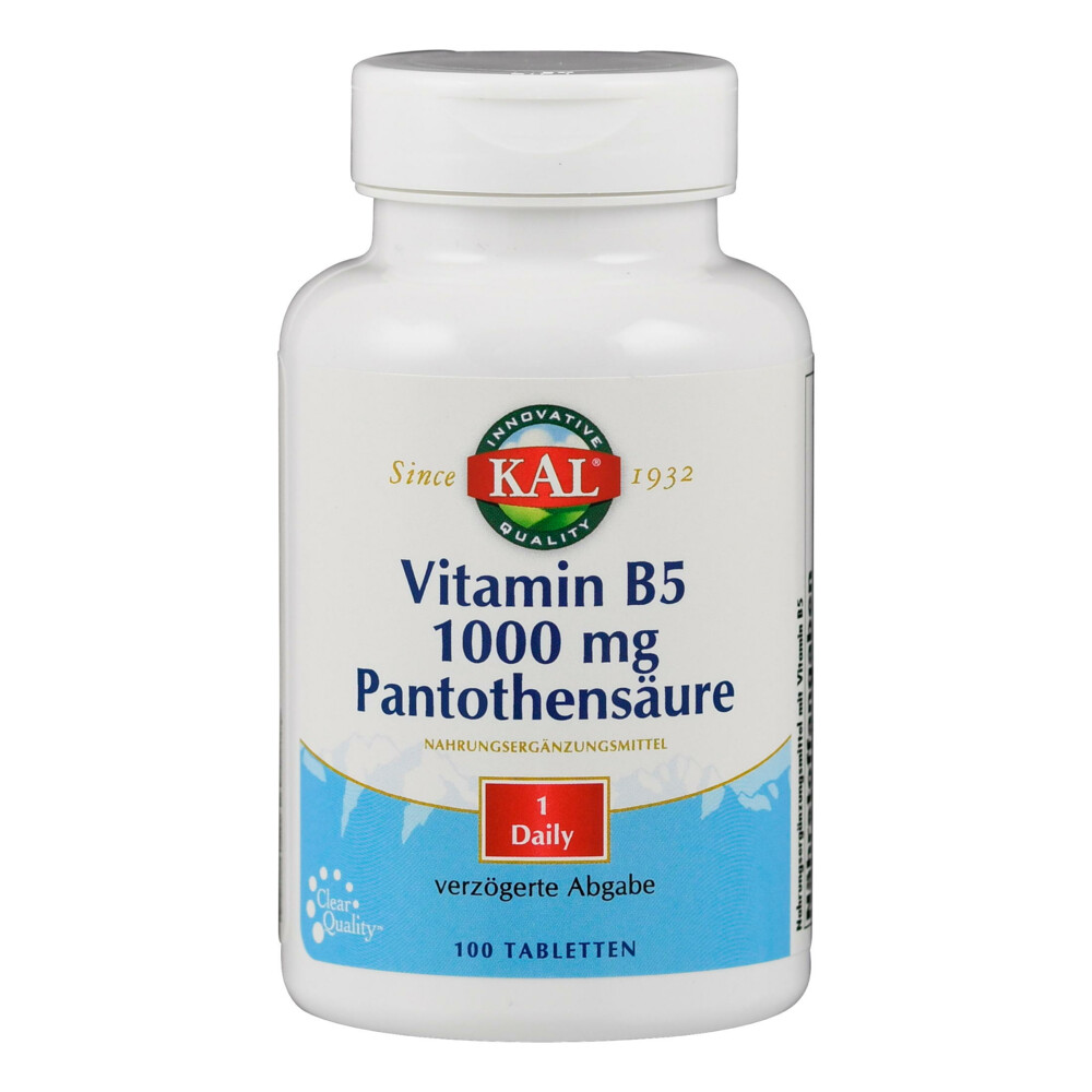 Lijkt op Fietstaxi breedtegraad KAL Vitamine B5 1000MG Pantotheenzuur 100 tabletten | Plein.nl