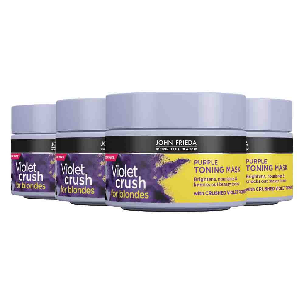 4x John Frieda Violet Crush Purple Toning Haarmasker 250 ml